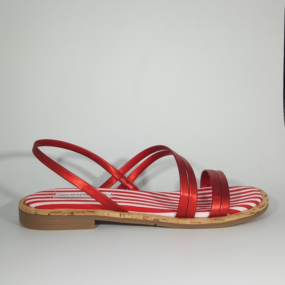 NR Rapisardi Metallic Red Strappy Sandal